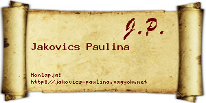 Jakovics Paulina névjegykártya